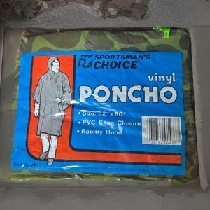 Sportmans Choice Vinyl Poncho Camo Camouflage 52" x 80" Snap Closure Hooded VP-3